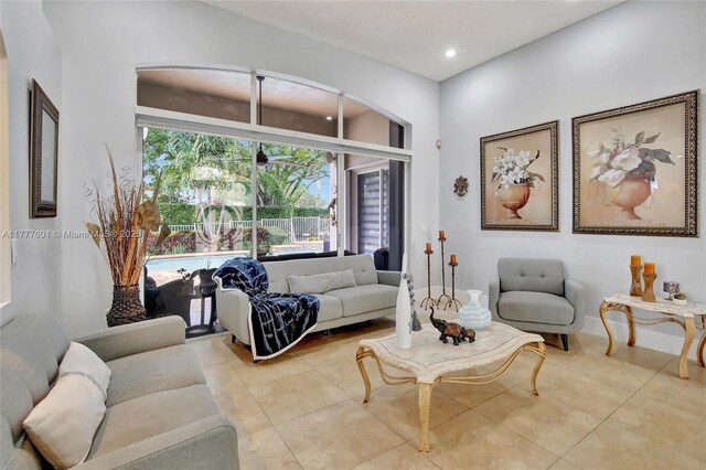 4060 SW 152nd Ave, Miramar, FL 33027 - tiled living room featuring recessed lighting