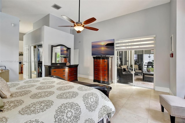 4060 SW 152nd Ave, Miramar, FL 33027 - bedroom with visible vents, high vaulted ceiling, a closet, and multiple windows