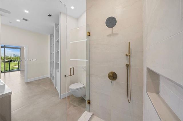 2001 Meridian Ave Unit 514, Miami Beach, FL 33139 - full bath featuring a walk in shower, visible vents, and toilet