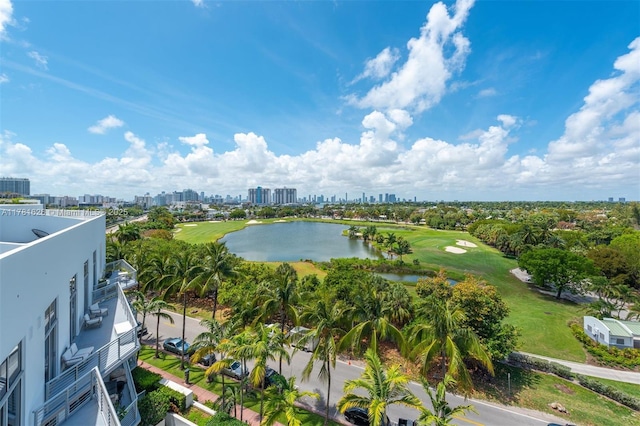 2001 Meridian Ave Unit 514, Miami Beach, FL 33139 - drone / aerial view featuring golf course view, a view of city, and a water view