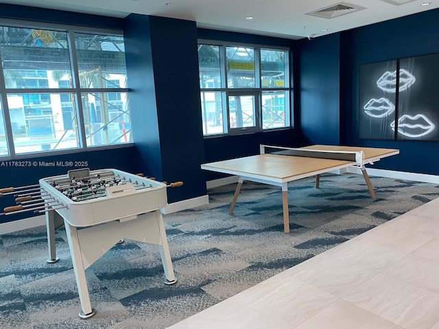 3301 NE 1st Ave Unit H1810, Miami, FL 33137 - game room featuring carpet, healthy amount of natural light, and recessed lighting