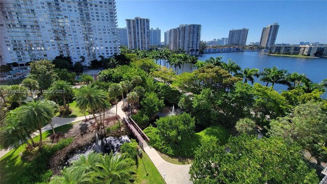 2801 NE 183rd St Unit 714W, Aventura, FL 33160 - aerial view of property's location with city skyline and a large body of water