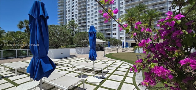 2801 NE 183rd St Unit 714W, Aventura, FL 33160 - view of patio / terrace featuring an area to practice putting