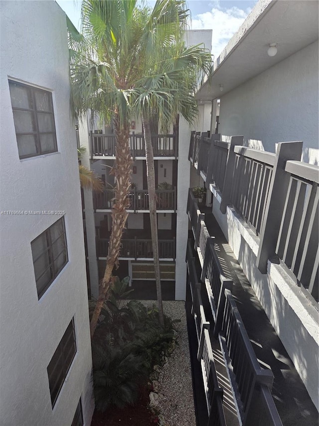 view of home's exterior with stucco siding
