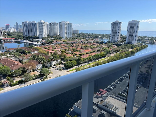 3625 N Country Club Dr Unit 2310, Aventura, FL 33180 - balcony with a water view and a skyline view