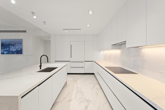 160 Isle Of Venice Dr Unit 403, Fort Lauderdale, FL 33301 - kitchen featuring a sink, marble finish floor, and modern cabinets