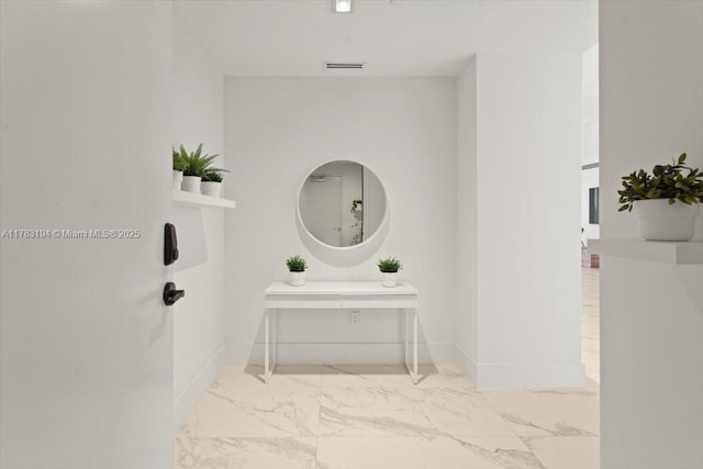 160 Isle Of Venice Dr Unit 403, Fort Lauderdale, FL 33301 - bathroom featuring vanity, visible vents, marble finish floor, and baseboards