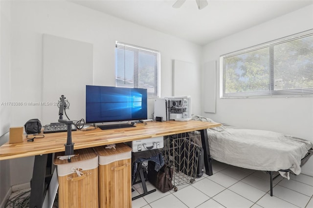 office space featuring light tile patterned floors