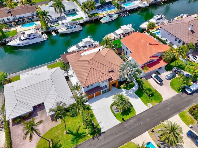 3408 NE 169th St, North Miami Beach, FL 33160 - birds eye view of property with a residential view and a water view