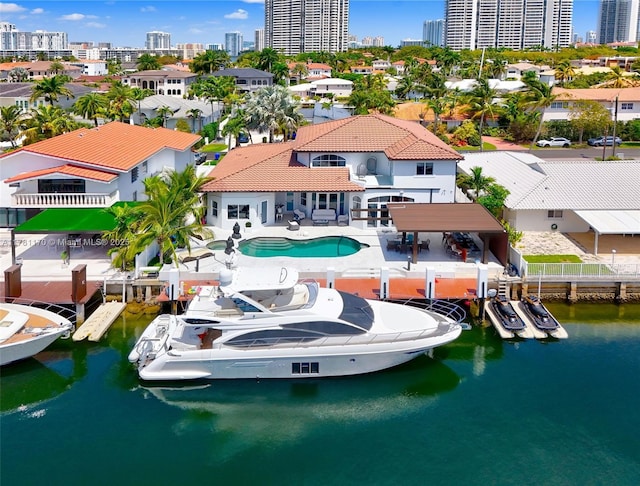 3408 NE 169th St, North Miami Beach, FL 33160 - birds eye view of property with a view of city and a water view