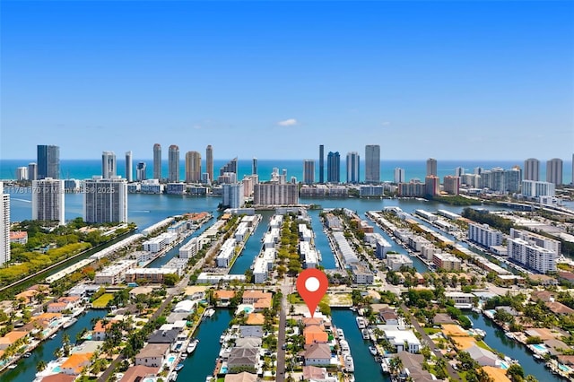 3408 NE 169th St, North Miami Beach, FL 33160 - drone / aerial view featuring a water view and a city view