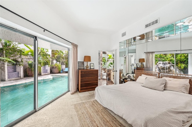 3200 Morris Ln, Miami, FL 33133 - bedroom with a towering ceiling, access to outside, and visible vents