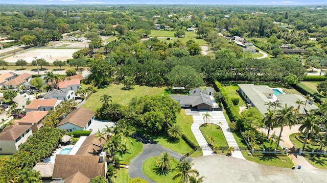 birds eye view of property with a residential view