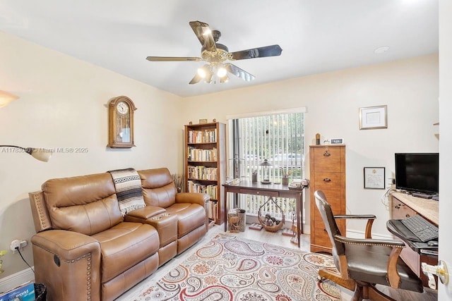18201 SW 87th Ave, Palmetto Bay, FL 33157 - home office featuring ceiling fan and wood finished floors