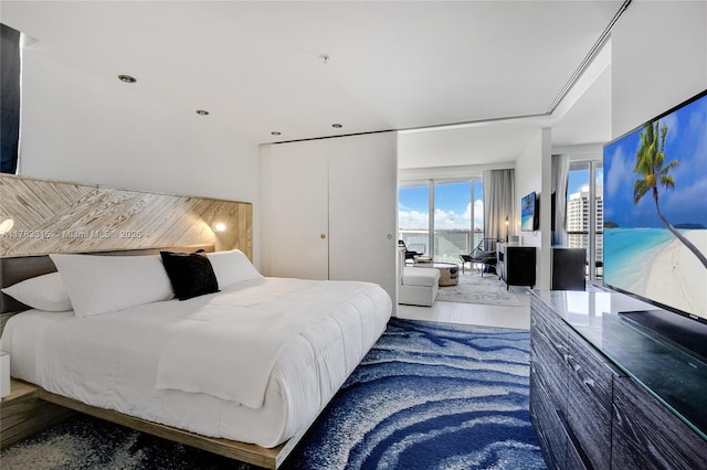 bedroom featuring access to outside