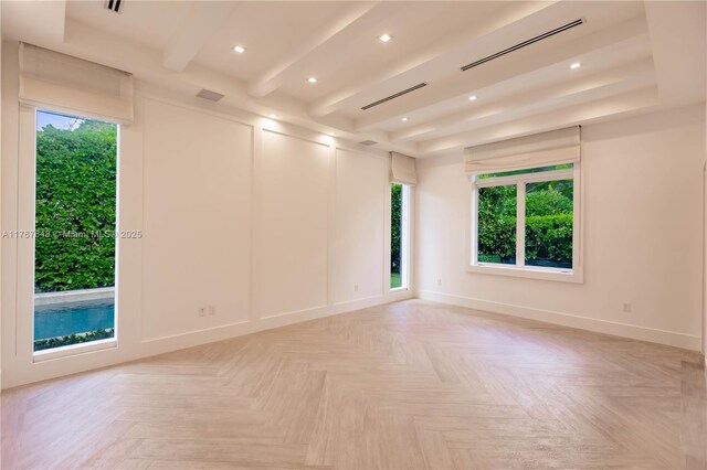 8200 SW 62nd Ave, Miami, FL 33143 - unfurnished room featuring baseboards, recessed lighting, and beam ceiling