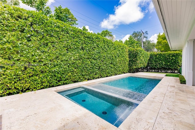 8200 SW 62nd Ave, Miami, FL 33143 - view of pool with a fenced backyard, a fenced in pool, a patio, and an in ground hot tub