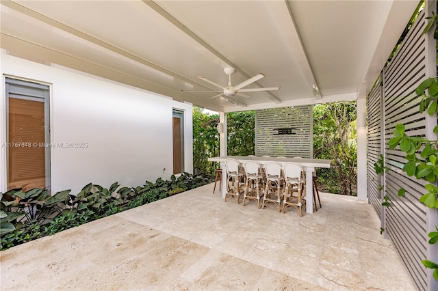 8200 SW 62nd Ave, Miami, FL 33143 - view of patio / terrace featuring outdoor dry bar and ceiling fan