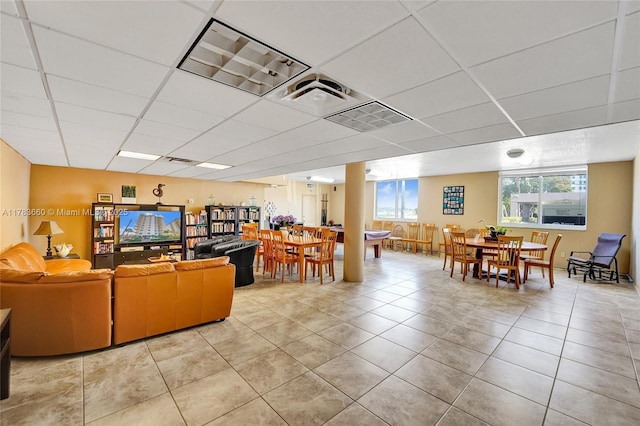 1401 S Ocean Dr Unit 902, Hollywood, FL 33019 - living room with a paneled ceiling and light tile patterned floors