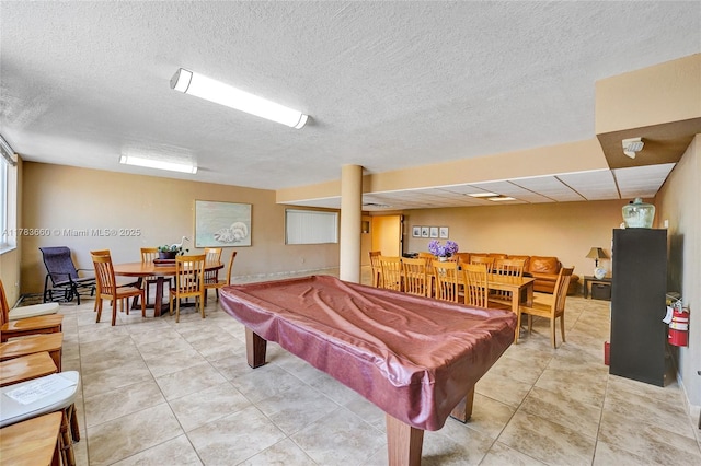 1401 S Ocean Dr Unit 902, Hollywood, FL 33019 - rec room with billiards, bar area, light tile patterned floors, and a textured ceiling