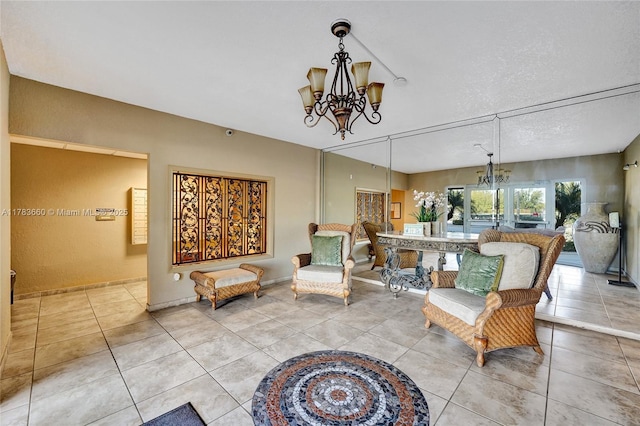 1401 S Ocean Dr Unit 902, Hollywood, FL 33019 - dining space with a chandelier and tile patterned floors