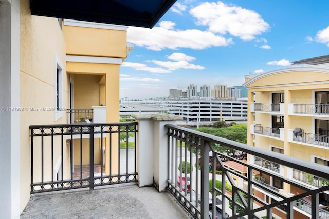 balcony with a city view