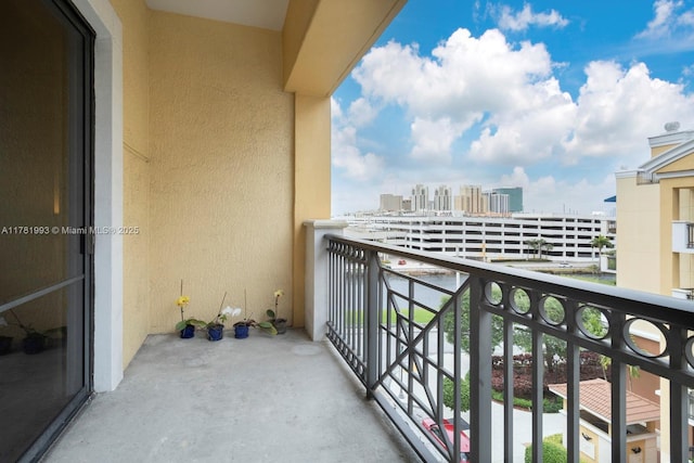 balcony featuring a view of city