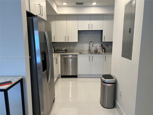 10950 NW 82nd St Unit 420, Doral, FL 33178 - kitchen with electric panel, visible vents, light countertops, a sink, and stainless steel appliances