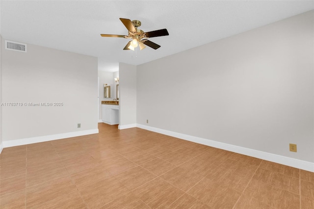 10400 NW 30th Ct Unit 203, Sunrise, FL 33322 - unfurnished room with visible vents, baseboards, and ceiling fan