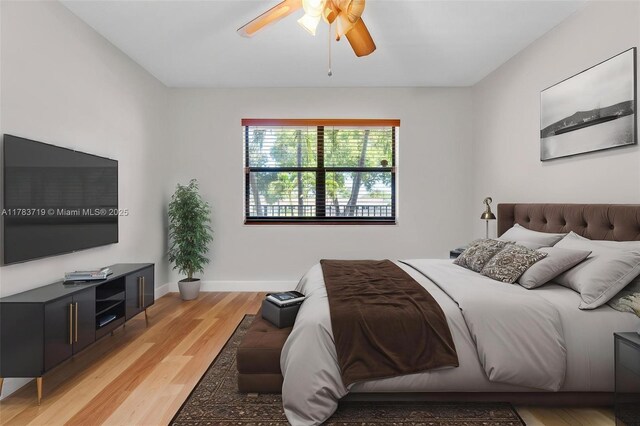 10400 NW 30th Ct Unit 203, Sunrise, FL 33322 - bedroom with light wood-style floors, baseboards, and ceiling fan