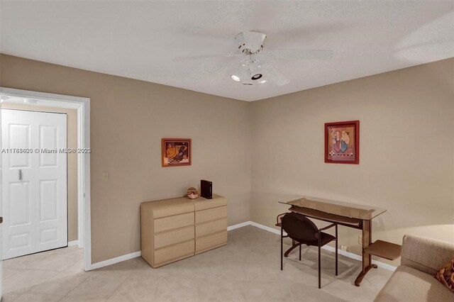 10451 Sunrise Lakes Blvd Unit 401, Sunrise, FL 33322 - office area featuring ceiling fan and baseboards