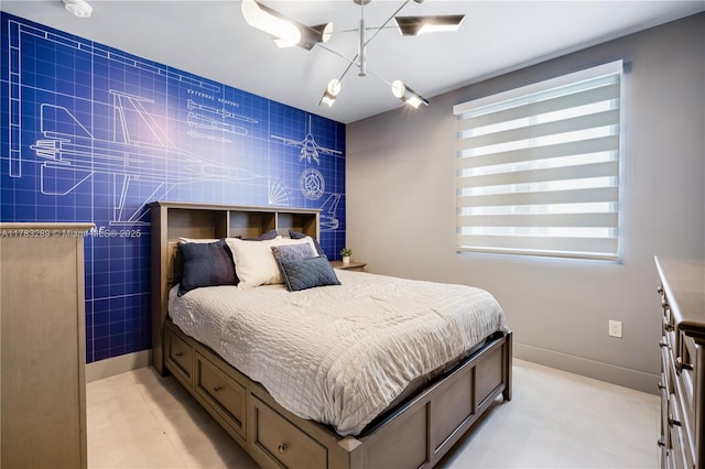 bedroom with baseboards