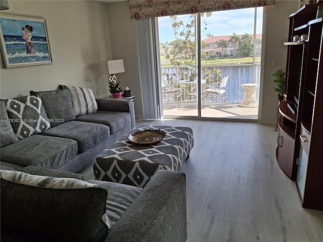 7751 Southampton Ter Unit 216, Tamarac, FL 33321 - living room with wood finished floors, a water view, and plenty of natural light