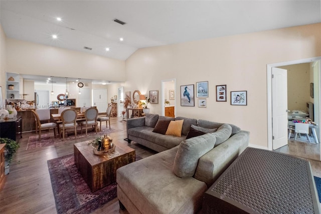 9909 NW 52nd Ln, Doral, FL 33178 - living room with wood finished floors and lofted ceiling