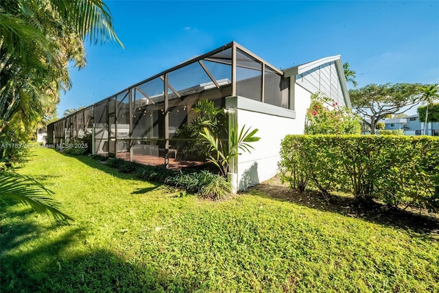 9909 NW 52nd Ln, Doral, FL 33178 - view of home's exterior with a yard and a lanai