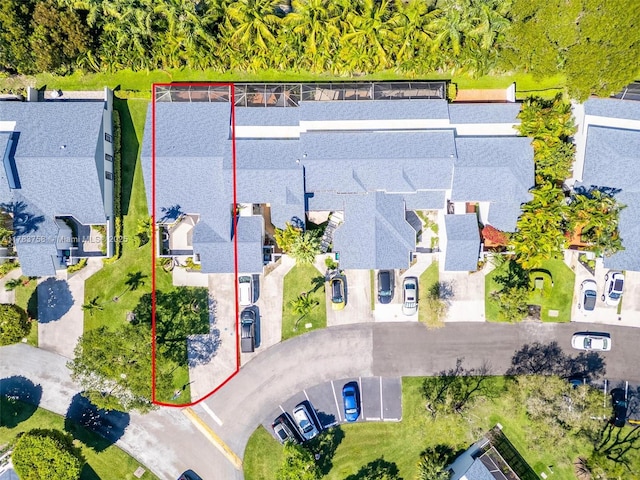 9909 NW 52nd Ln, Doral, FL 33178 - aerial view of residential area featuring property boundaries highlighted