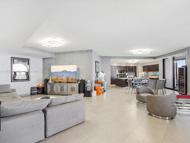 18555 Collins Ave Unit 5505, Sunny Isles Beach, FL 33160 - living room with wine cooler and light tile patterned floors