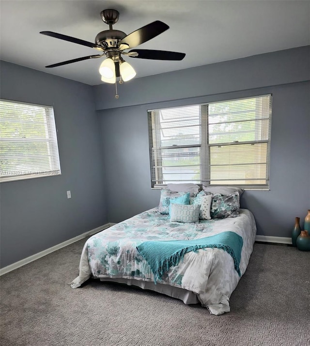 285 Fanshaw G 285G, Boca Raton, FL 33434 - bedroom featuring baseboards, a ceiling fan, and carpet floors