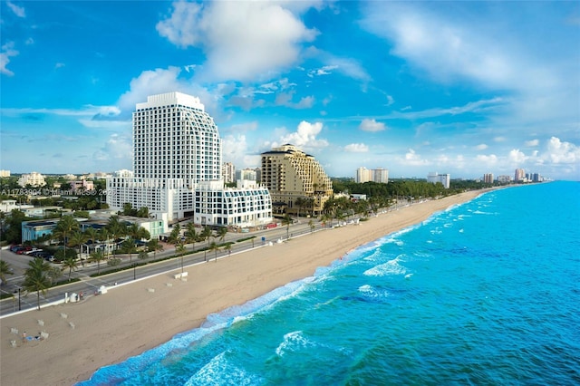 551 N Fort Lauderdale Beach Blvd Unit H1403, Fort Lauderdale, FL 33304 - aerial view featuring a view of the beach, a water view, and a view of city