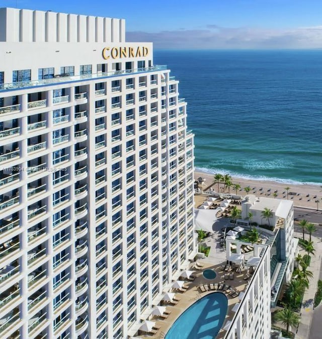 551 N Fort Lauderdale Beach Blvd Unit H1403, Fort Lauderdale, FL 33304 - birds eye view of property featuring a water view and a beach view