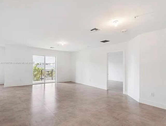 spare room with visible vents
