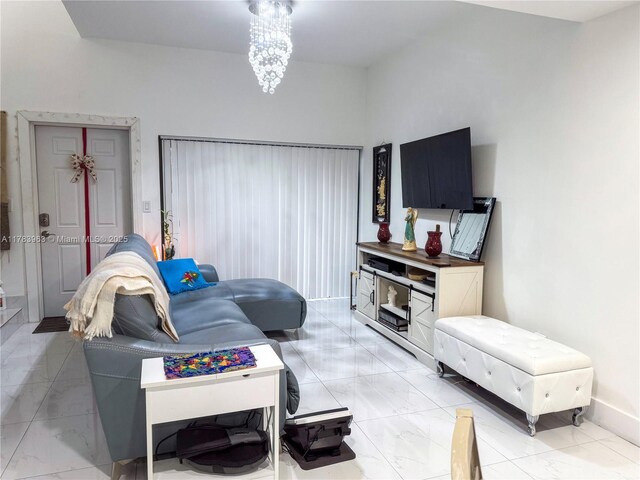 10505 SW 153rd Ct Unit 2, Miami, FL 33196 - living area featuring baseboards and marble finish floor