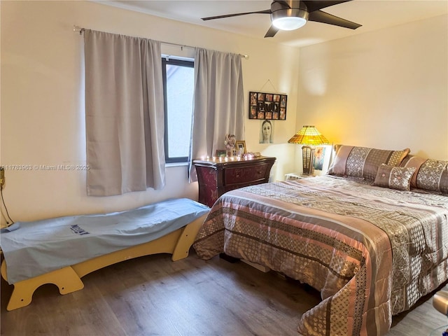 10505 SW 153rd Ct Unit 2, Miami, FL 33196 - bedroom with a ceiling fan and wood finished floors