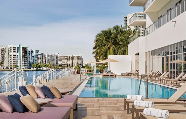 4010 S Ocean Dr Unit T3609, Hollywood, FL 33019 - community pool featuring a water view