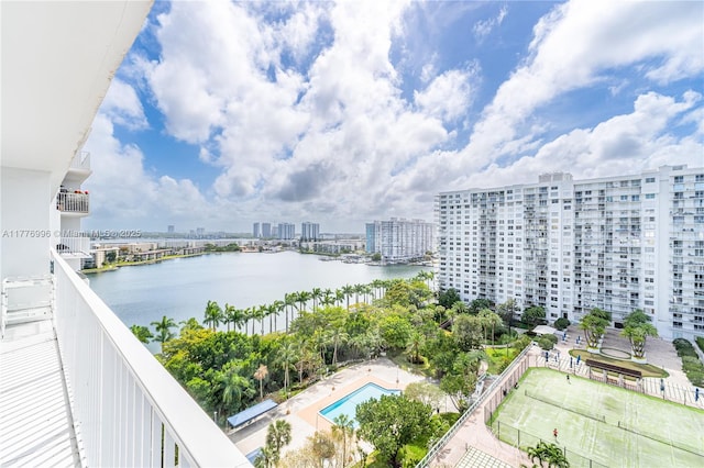 property view of water featuring a city view