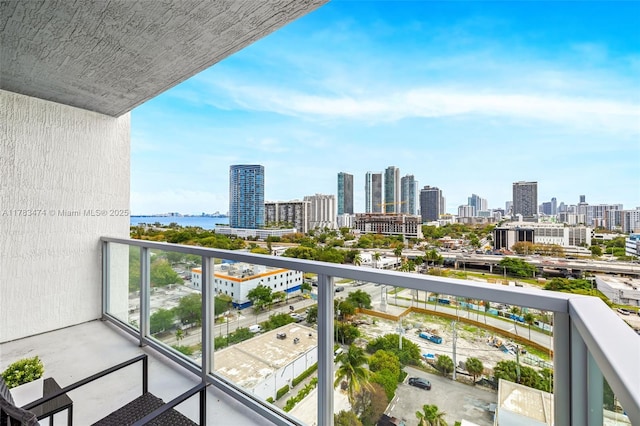 balcony featuring a view of city
