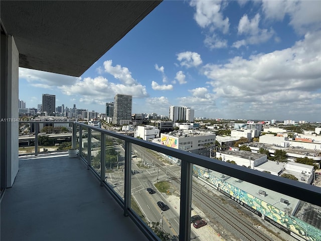 balcony featuring a view of city