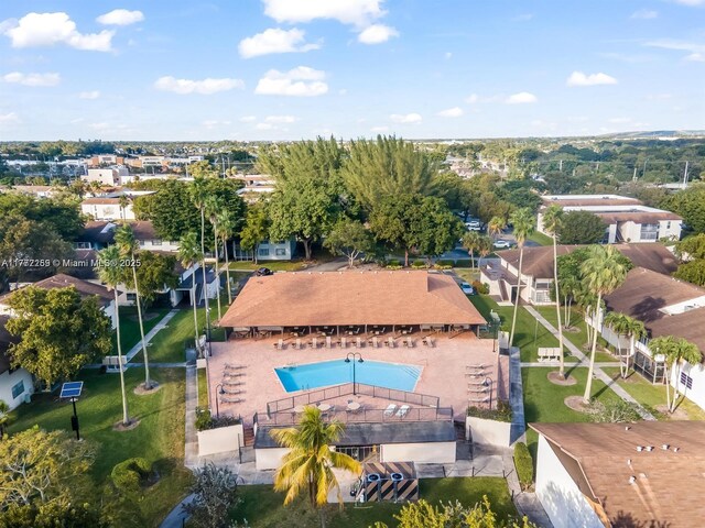 470 N Laurel Dr Unit 6A, Margate, FL 33063 - aerial perspective of suburban area featuring a pool area