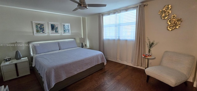 431 SE 3rd St Unit 205, Dania Beach, FL 33004 - bedroom with ceiling fan and wood finished floors