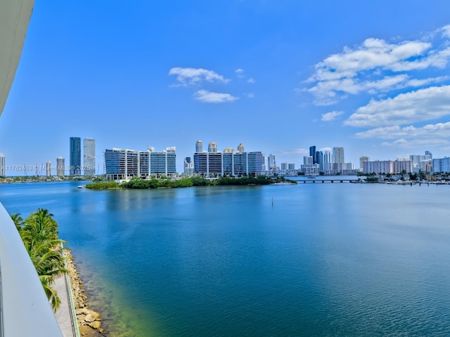 water view with a view of city